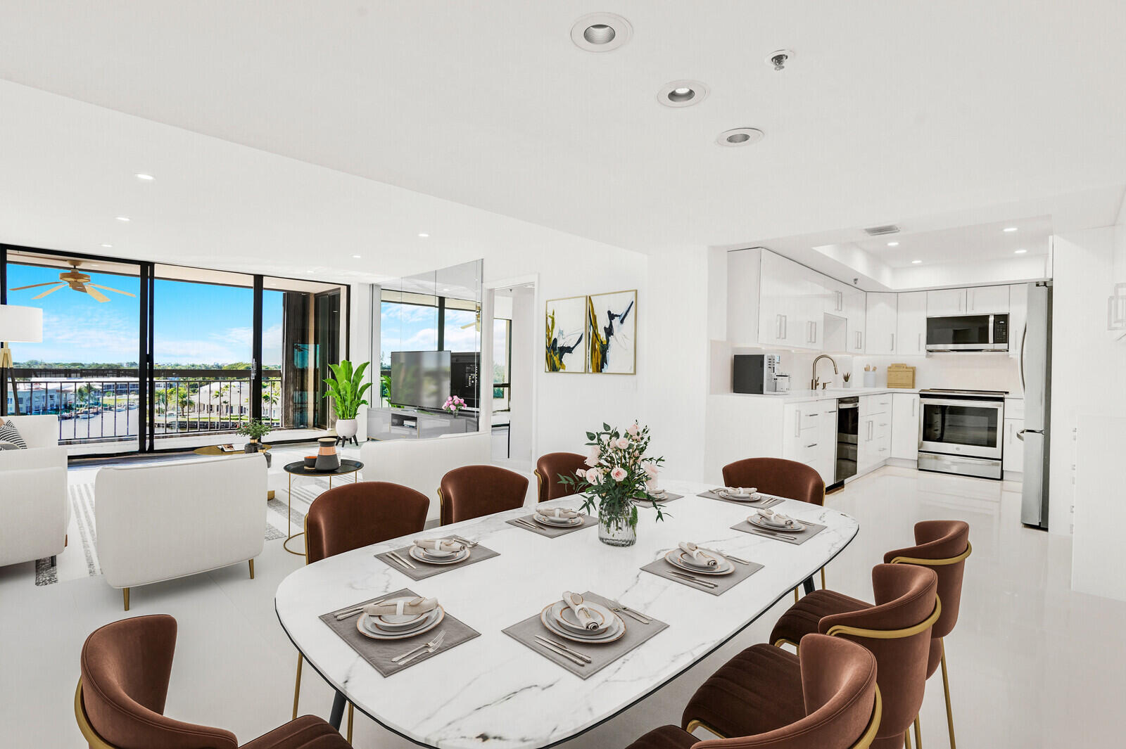 2697 North Ocean Boulevard, Unit F604 Boca Raton, FL 33431 - Photo 12 of 71 Dining Area (virtually staged)