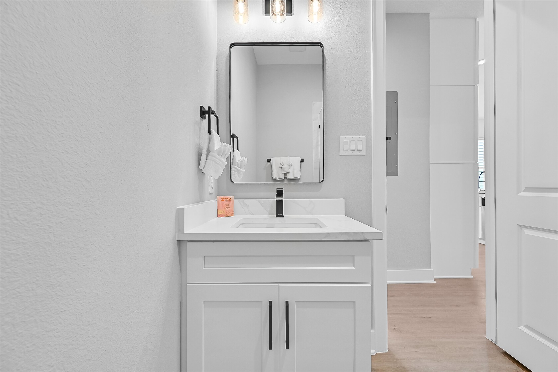 16728 West Beach Road Jamaica Beach, TX 77554 - Photo 23 of 46 This bathroom offers quartz countertops and a shower!