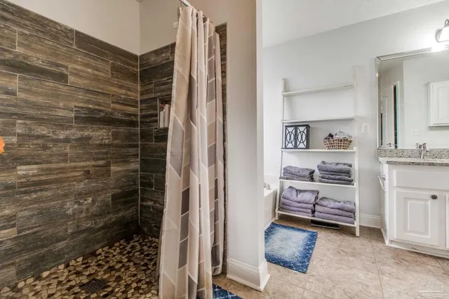 a bathroom with a shower