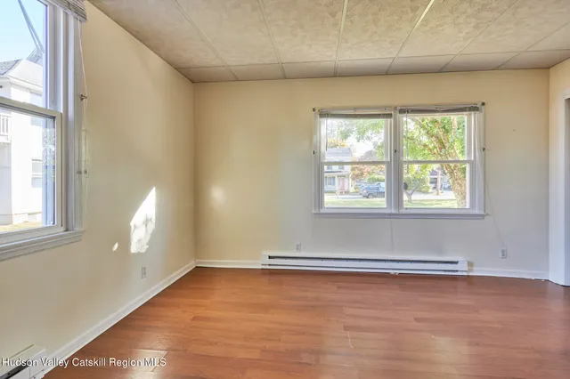 an empty room with a window