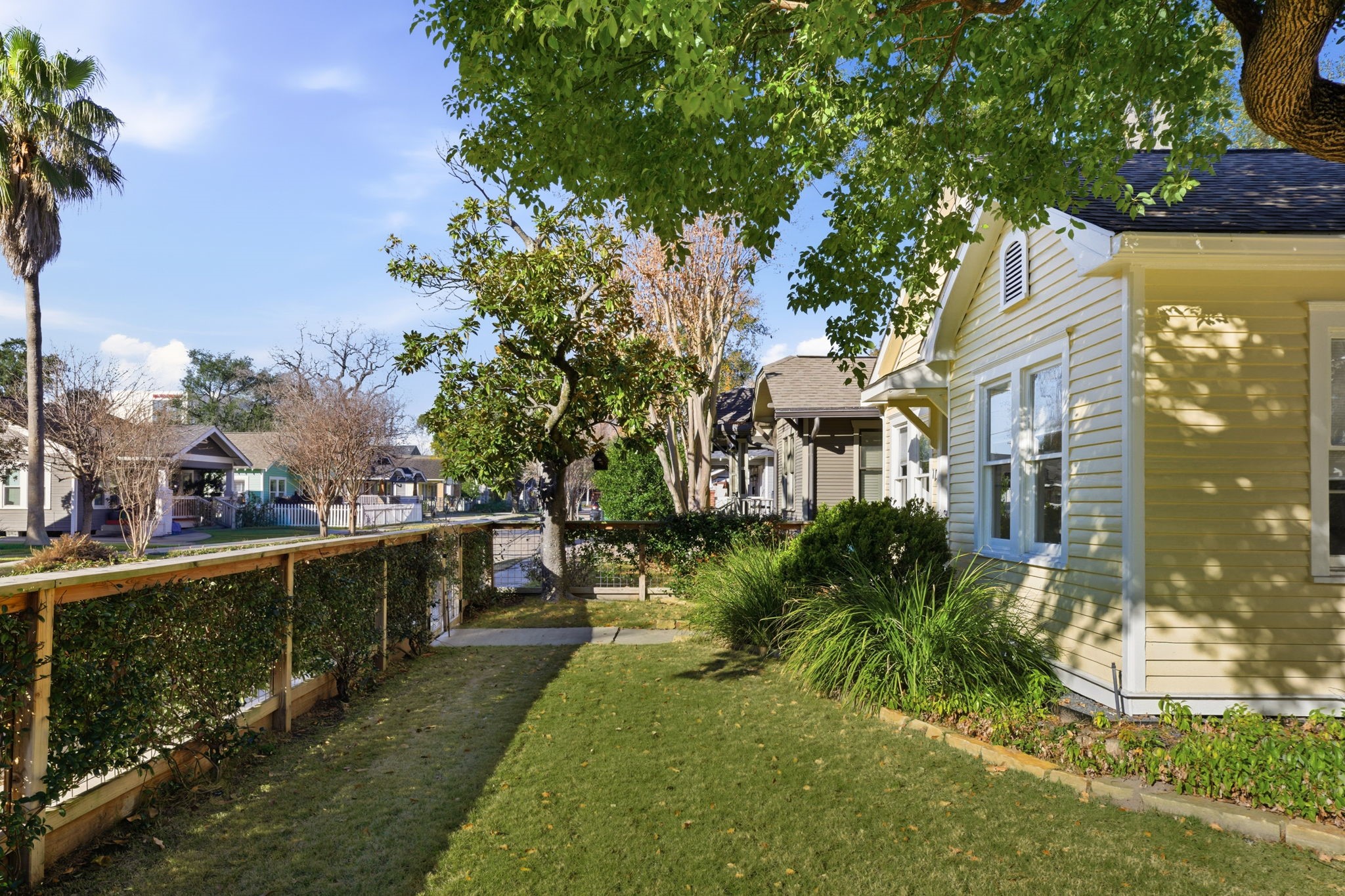 1103 Key Street Houston, TX 77009 - Photo 28 of 35 Beautiful tree-lined street with low front fence with ivy.