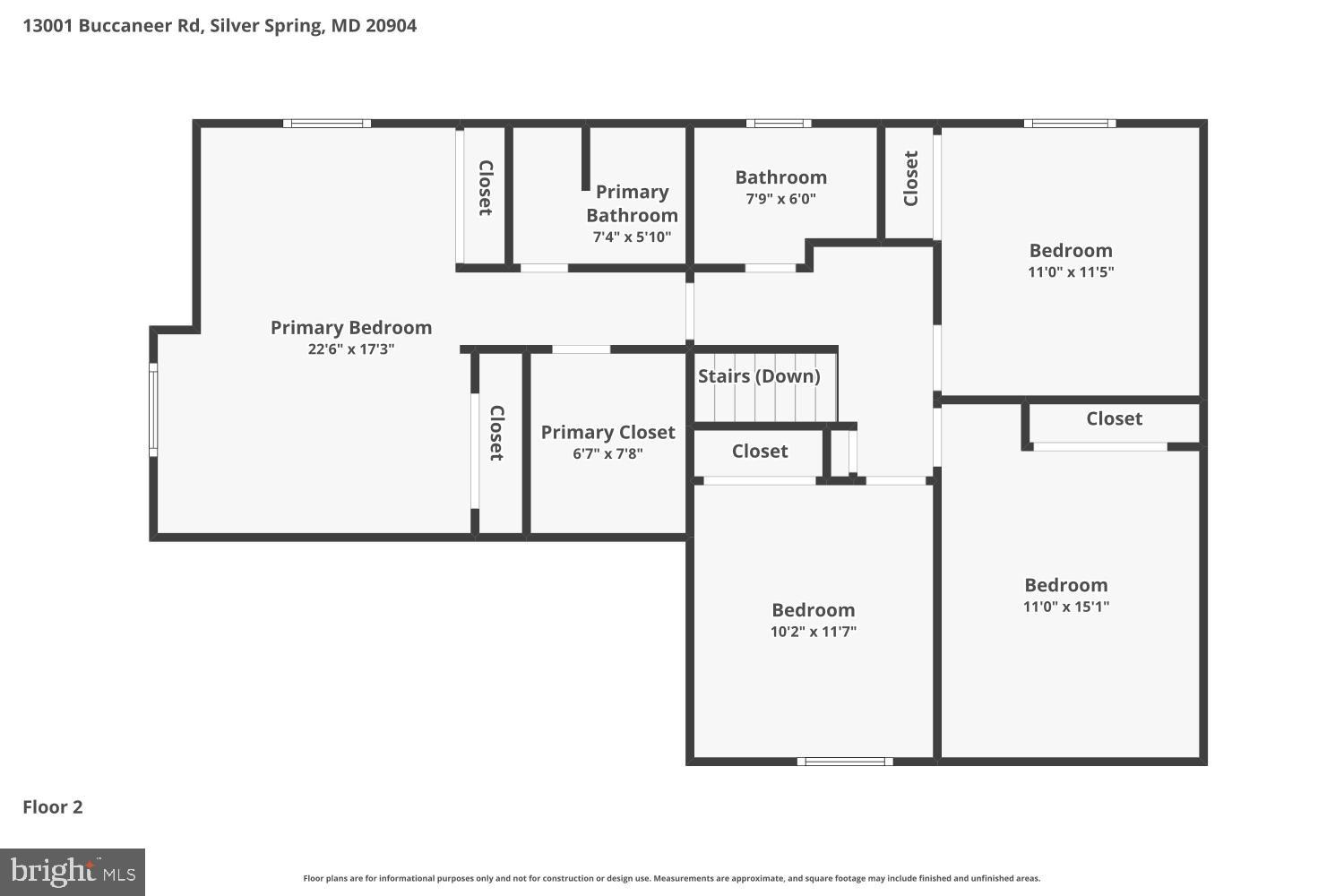 13001 Buccaneer Road Silver Spring, MD 20904 - Photo 60 of 61 Upstairs Floor Plan