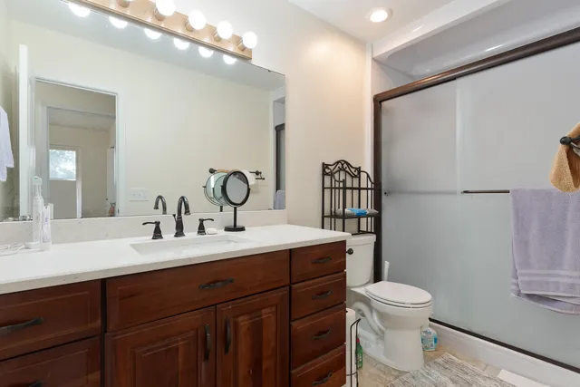 a backyard of a house with lots of green space