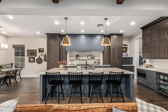 a view of a dining area with furniture
