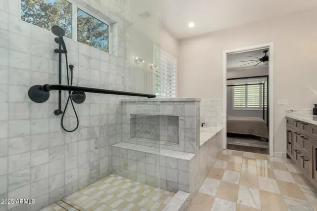 a bathroom with a shower