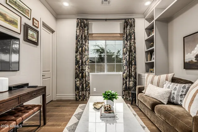 a living room with furniture