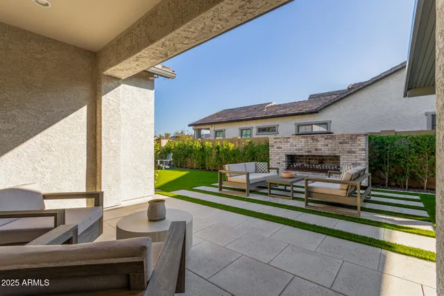 a outdoor space with sitting area