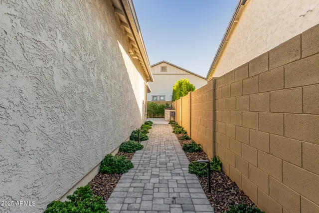 a view of a backyard with a garden