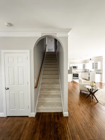 a view of livingroom with furniture and wooden floor