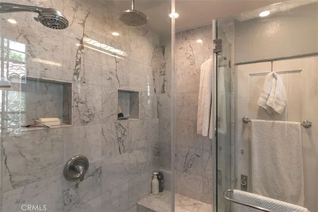 a bathroom with a shower