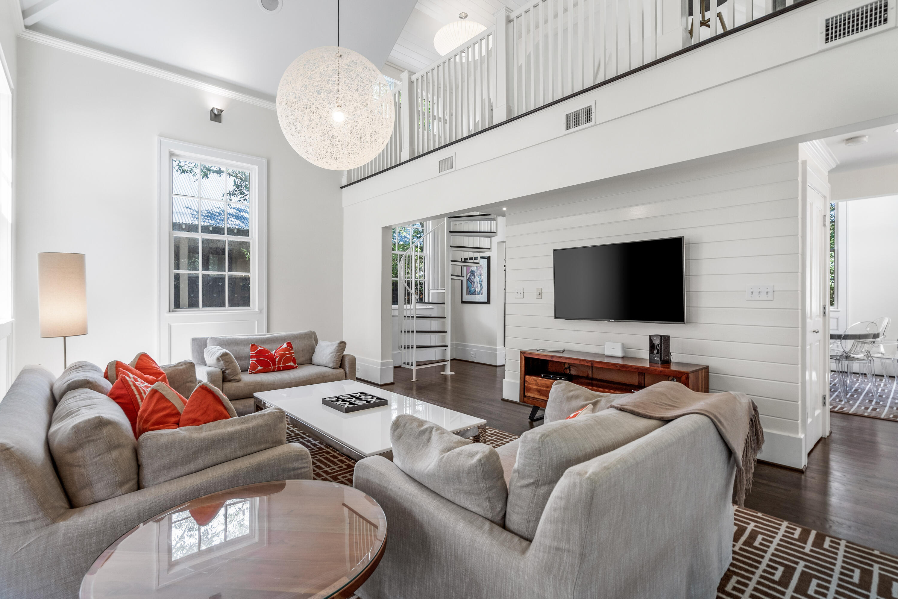 277 East Water Street Inlet Beach, FL 32461 - Photo 15 of 30 a living room with furniture and a flat screen tv