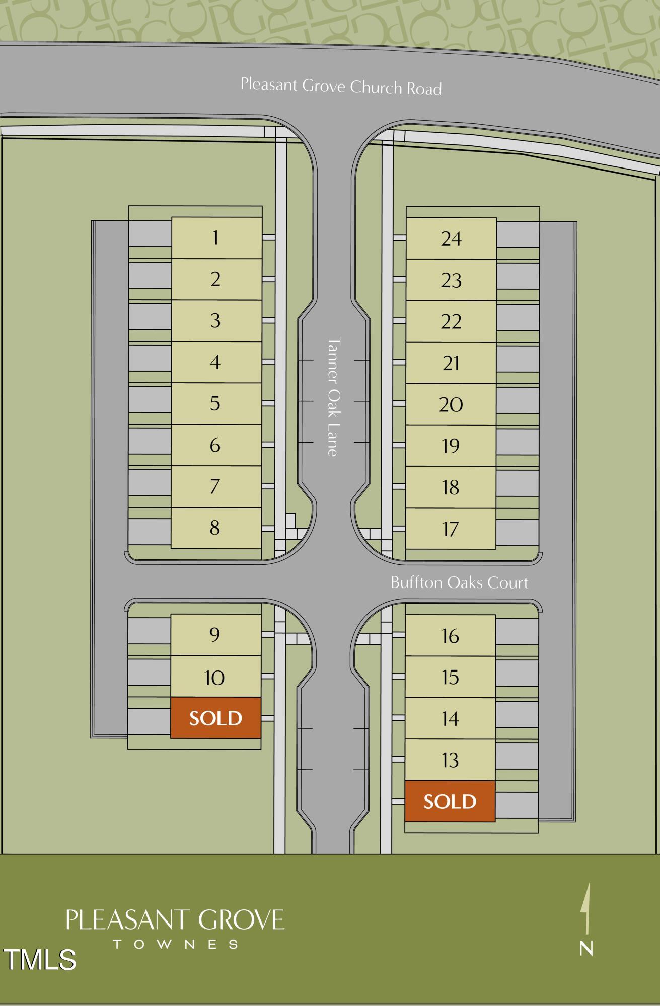 6425 Tanner Oak Lane Raleigh, NC 27613 - Photo 23 of 41 Pleasant_Grove_Townes_site_map_1+23+24 (