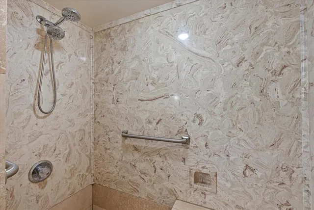 a bathroom with a shower