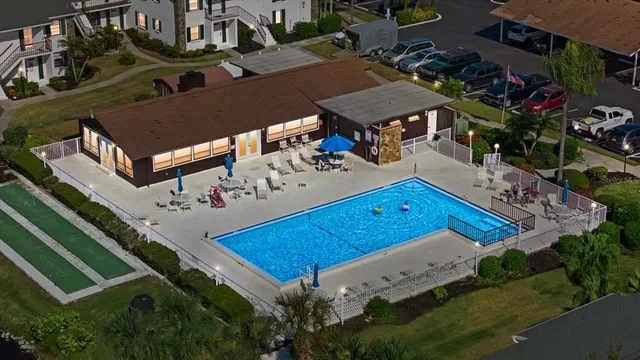 an aerial view of a house