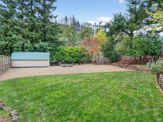 a view of a backyard