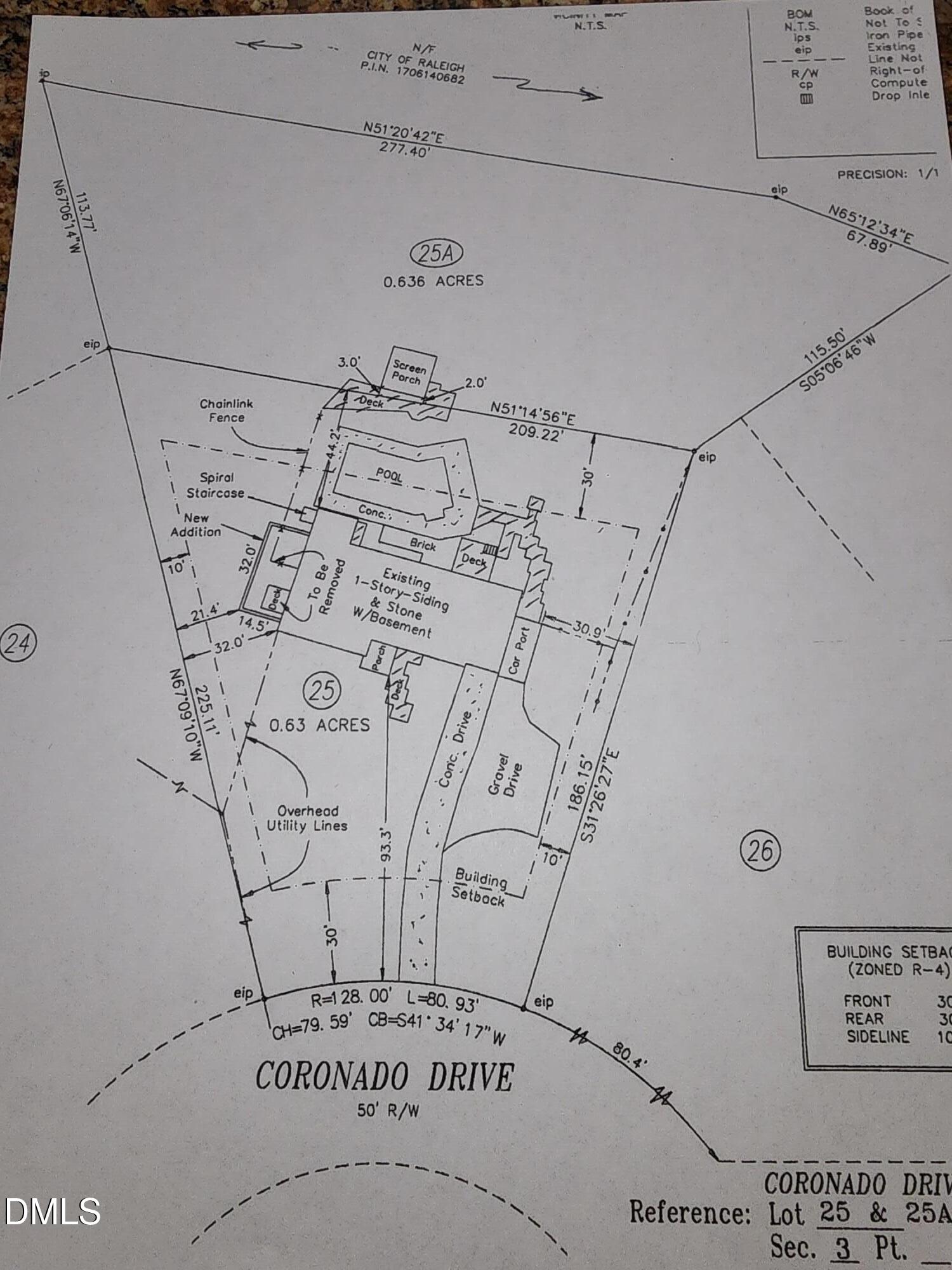 5219 Coronado Drive Raleigh, NC 27609 - Photo 97 of 100 Survey Plot plan 20251121_093436