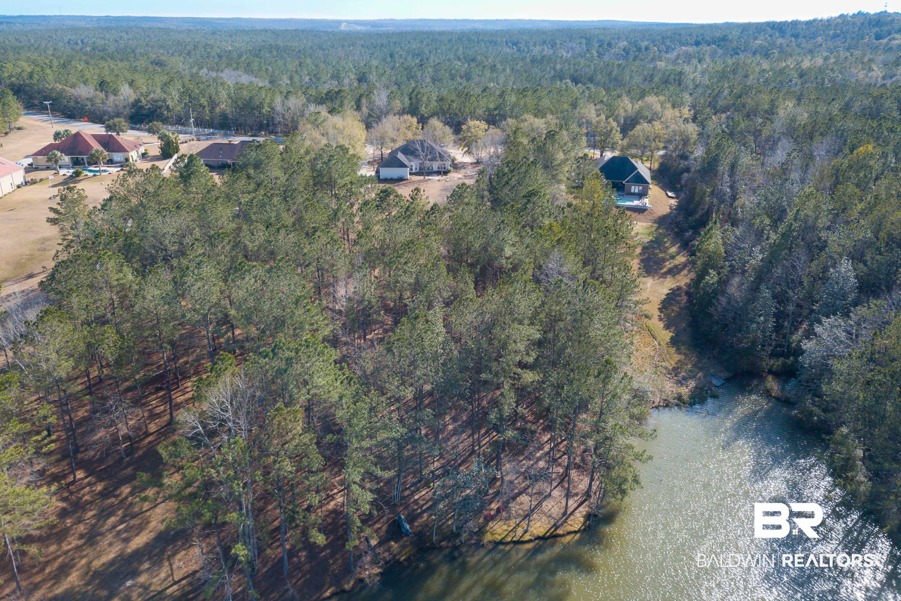7875 Bromley Road Bay Minette, AL 36507 - Photo 37 of 39 drone view of home from lake