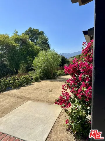 a street view with flower plants and wooden fence