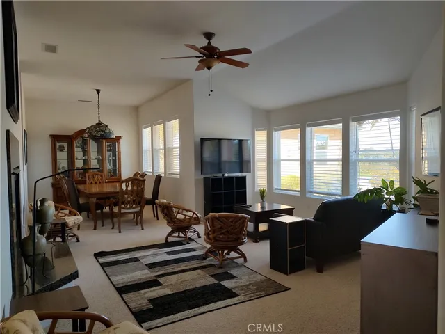 a room with furniture and a fireplace