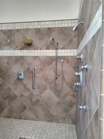 a bathroom with a shower