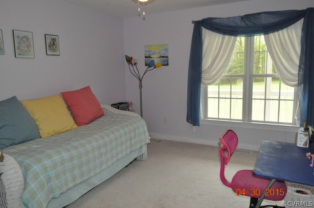 18500 Woodsons Mill Road Beaverdam, VA 23015 - Photo 11 of 24 Bedroom #2 with carpet, ceiling fan & direct acces