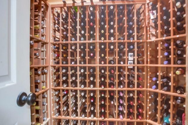 a bathroom with a shower curtain