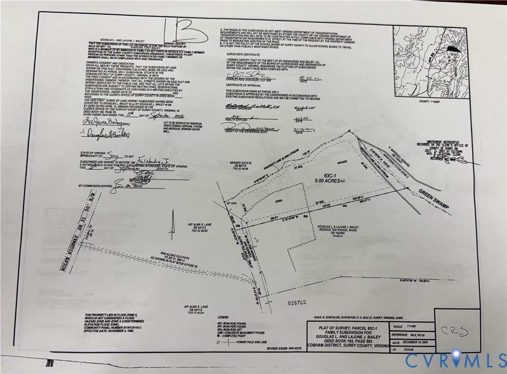Tbd Rolfe Highway Elberon, VA 23846 - Photo 4 of 4 Plat of Survey. Illustrating property boundaries,