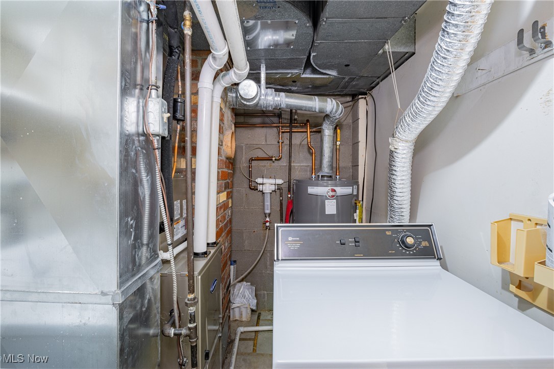 5905 Renninger Road New Franklin, OH 44319 - Photo 24 of 31 Utilities with gas water heater, washer / clothes dryer, and heating unit