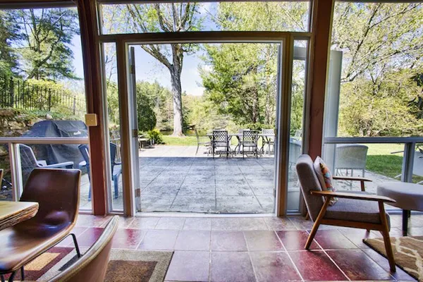 a view of a back yard on the house