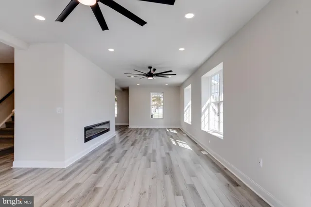 an empty room with windows