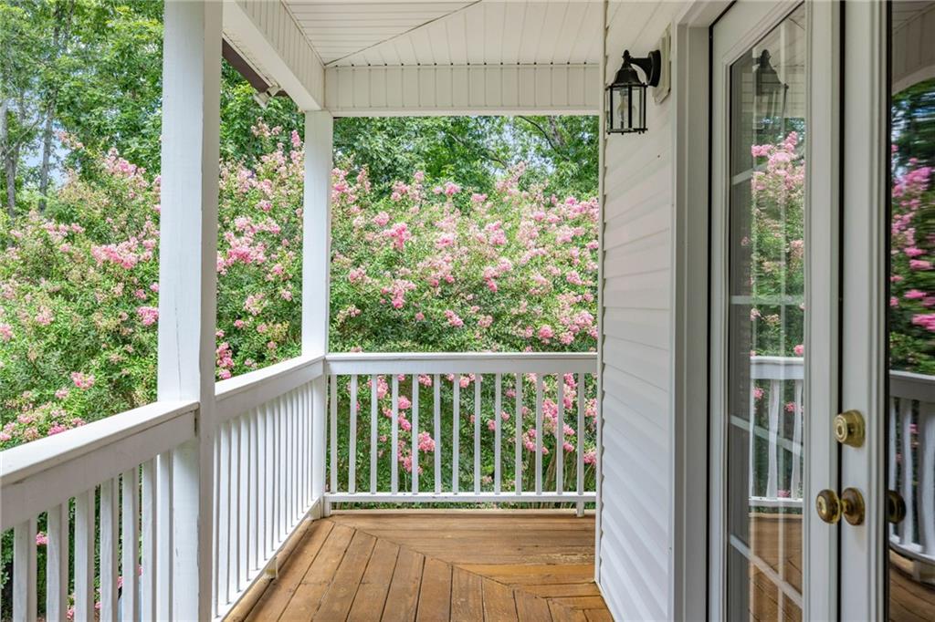 7913 Pea Ridge Road Lula, GA 30554 - Photo 31 of 51 a view of balcony with wooden floor