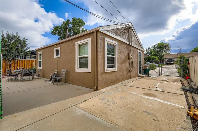 a view of a house with a patio