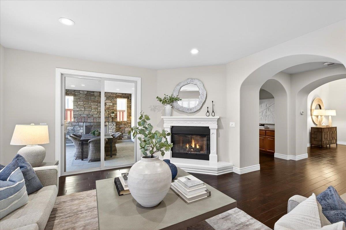 7035 Emerson Lane San Ramon, CA 94582 - Photo 26 of 60 a living room with furniture and a fireplace