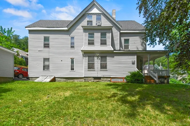 a view of backyard of house