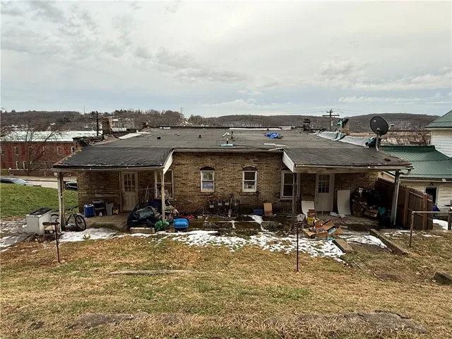 a front view of a building with street