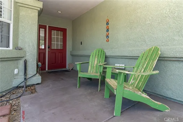 a view of a chair in a room