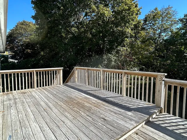 a view of a wooden deck