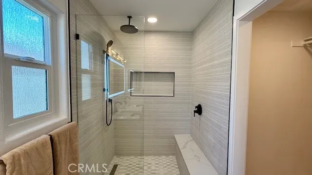 a bathroom with a shower