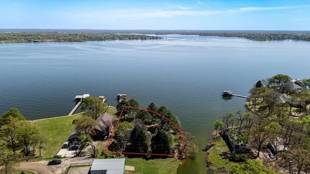 a view of a lake with a nearby beach