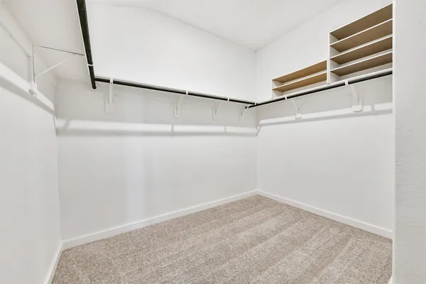 a view of small space with racks on the wall