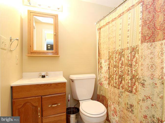 8 Midsummer Court Gaithersburg, MD 20878 - Photo 26 of 30 a bathroom with a sink a toilet and shower curtain