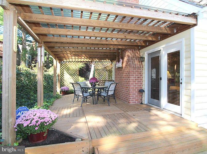 8 Midsummer Court Gaithersburg, MD 20878 - Photo 28 of 30 a view of a porch with a table and chairs and potted plants