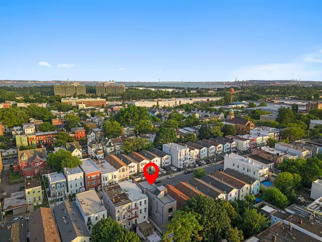 an aerial view of a city