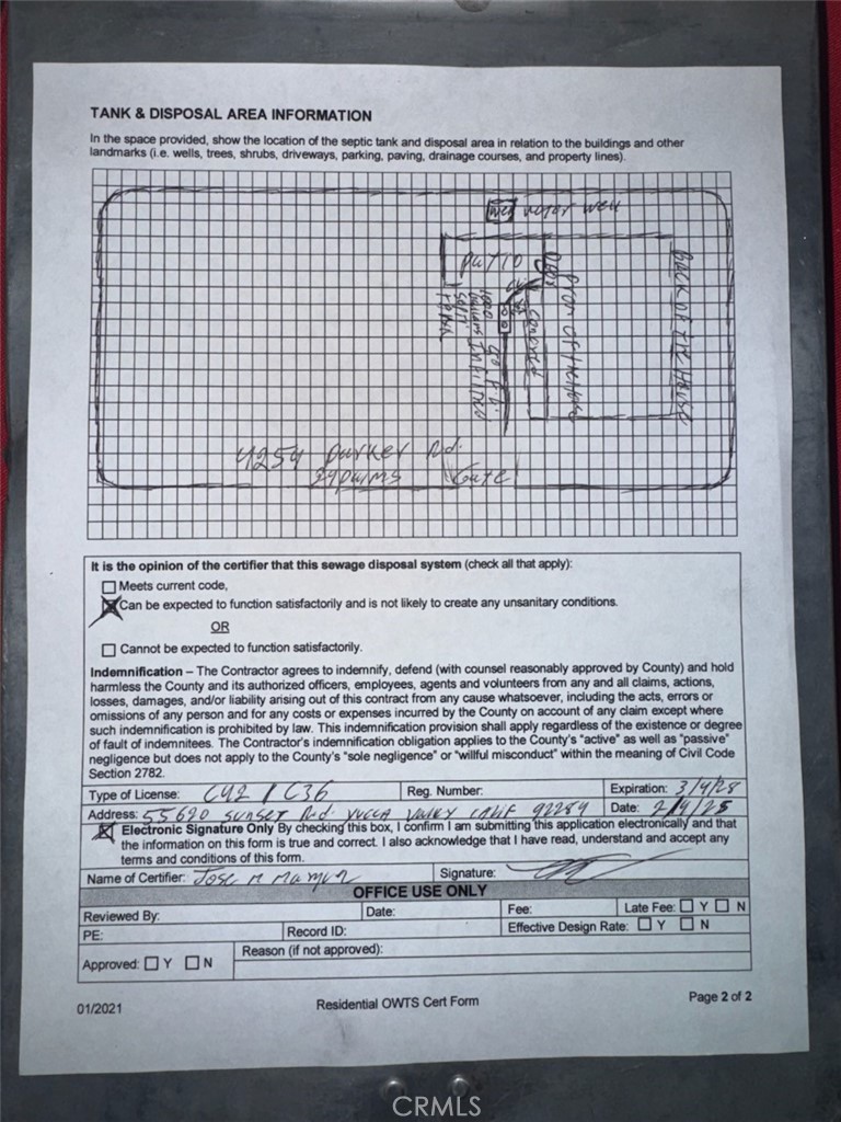 4254 Parker Road Twentynine Palms, CA 92277 - Photo 8 of 9 septic signed off