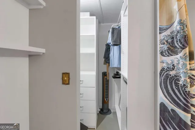 a view of a bathroom with a bathroom