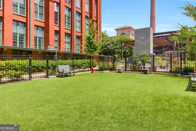 a view of a terrace with furniture
