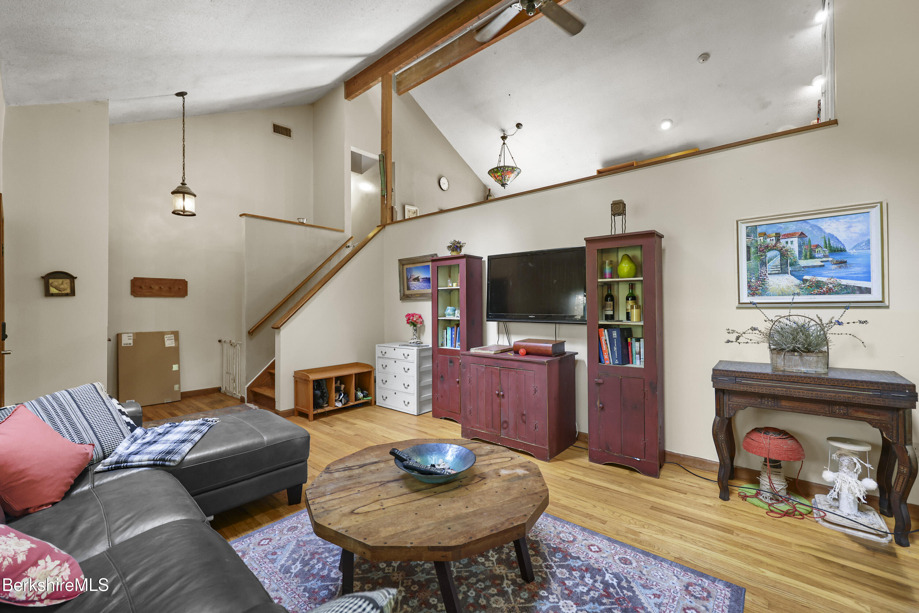 1592 County Road Sheffield, MA 01230 - Photo 9 of 32 a living room with furniture and a flat screen tv