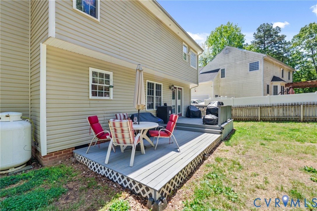3218 Rimswell Court Midlothian, VA 23112 - Photo 30 of 32 Wooden deck with outdoor dining space