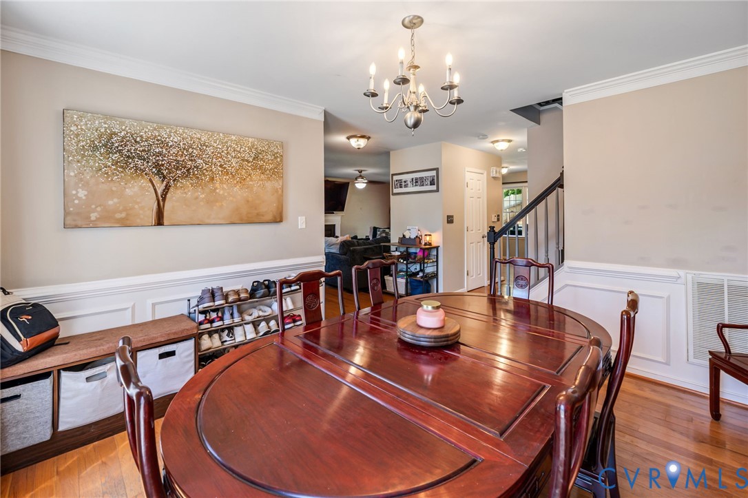 3218 Rimswell Court Midlothian, VA 23112 - Photo 5 of 32 Dining area with a chandelier, ornamental molding,