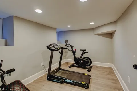 a room with gym equipment